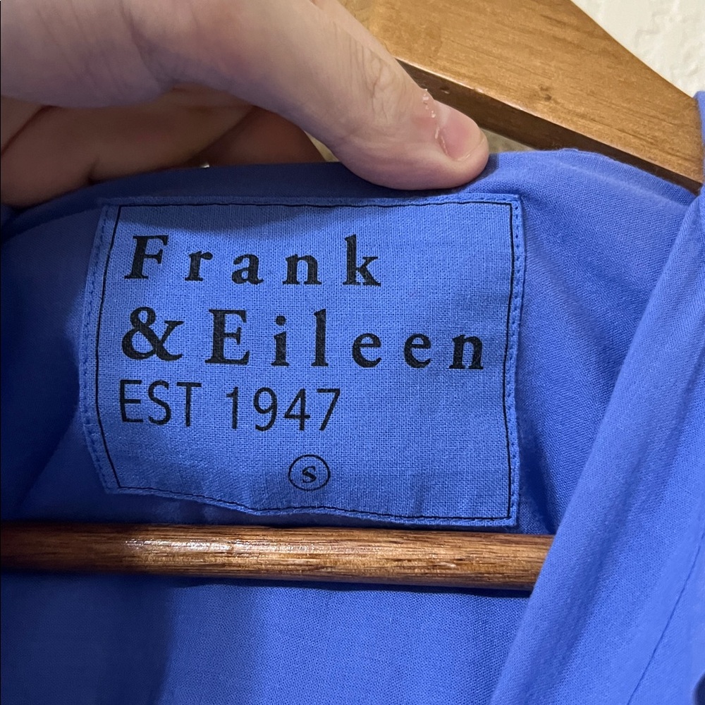 Frank & Eileen Rory Maxi Shirt Dress Periwinkle Button Front Coastal Women’s S - Picture 4 of 7